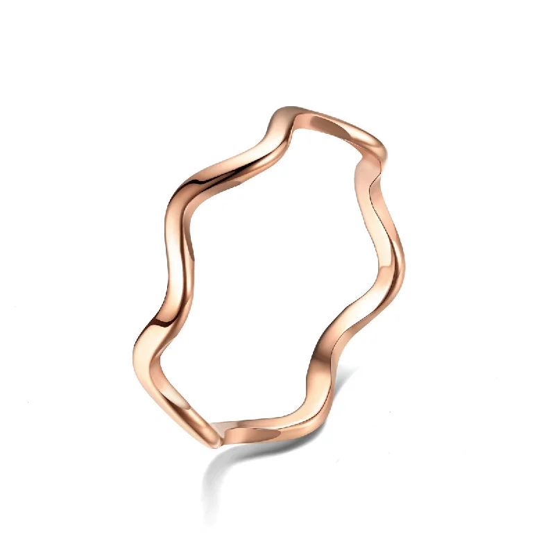 Wave Rose Golden Ring